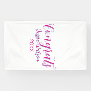 Herzlichen Glückwunsch Absolvent rosa lila Name Ja Banner