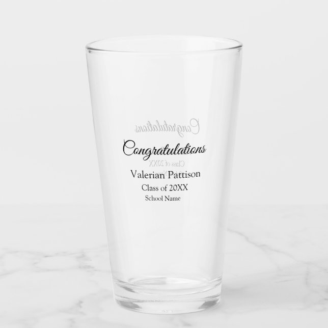 Herzlichen Glückwunsch Absolventen fügen den Namen Glas (Vorderseite)
