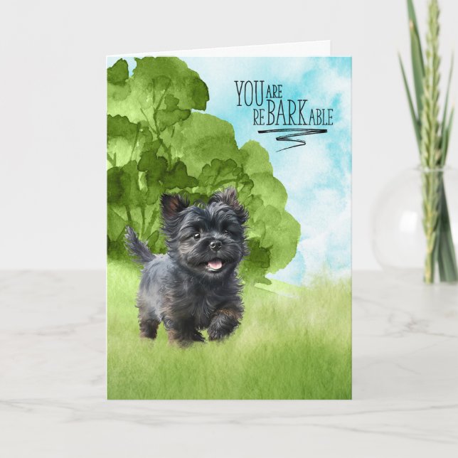 Herzlichen Glückwunsch an BARKable Affenpinscher D Karte (Vorderseite)