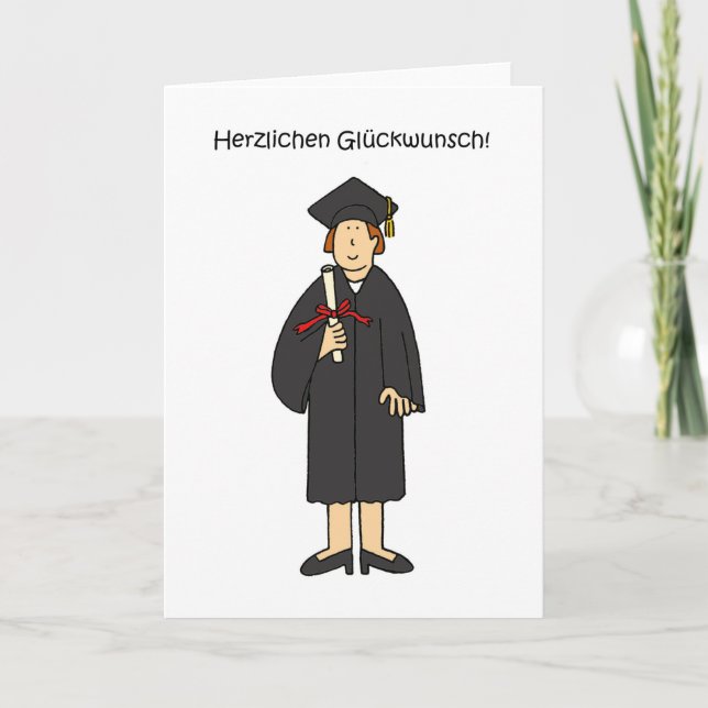 Herzlichen Glückwunsch an den deutschen Abschluss  Karte (Vorderseite)