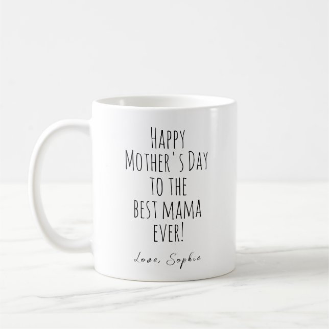 Herzlichen Glückwunsch an die beste Mutter aller Z Kaffeetasse (Links)