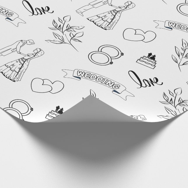 Herzlichen Glückwunsch an die Braut und die Groom  Geschenkpapier (Ecke)