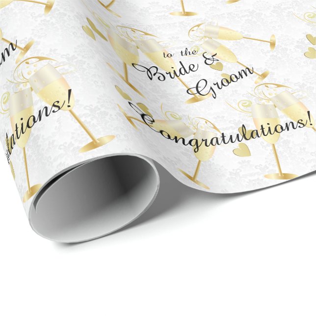 Herzlichen Glückwunsch an die Braut und die Groom  Geschenkpapier (Rolleneckpunkt)