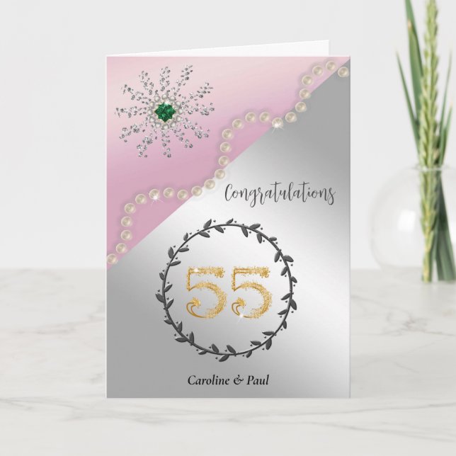 Herzlichen Glückwunsch an die Freunde zum 55. Hoch Karte (Vorderseite)