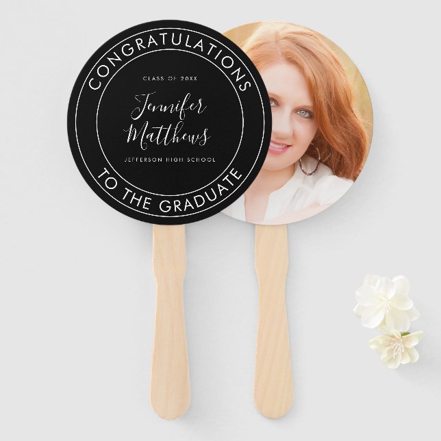 Herzlichen Glückwunsch an die Graduate Black Fächer (Vorne und Hinten)