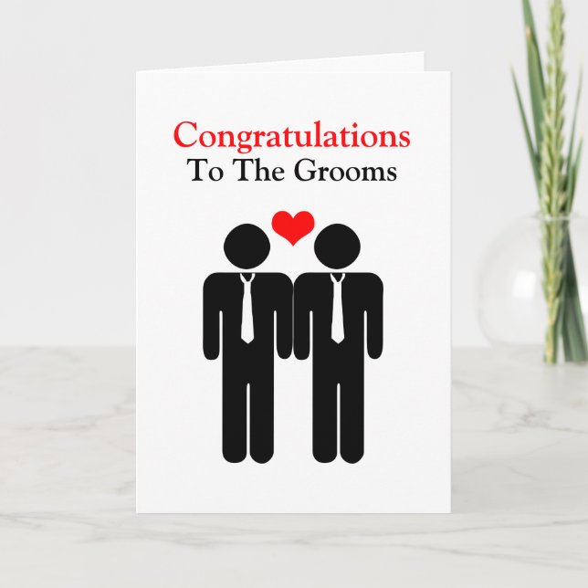 Herzlichen Glückwunsch an die Hochzeit der Grooms Karte (Vorderseite)