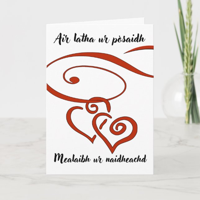 Herzlichen Glückwunsch an die Schotte Gaelic Karte (Vorderseite)