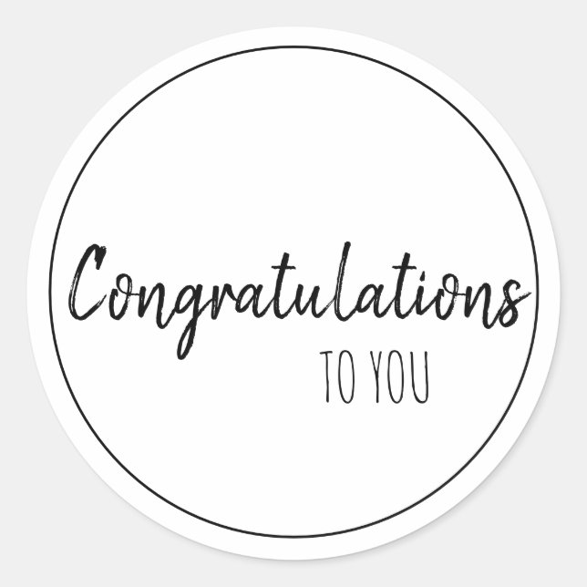 Herzlichen Glückwunsch an SIE Runder Aufkleber (Vorderseite)