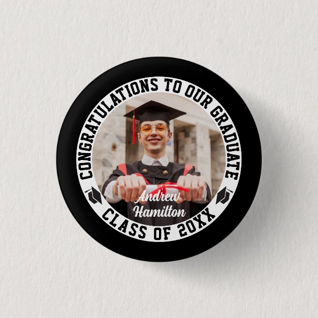 Herzlichen Glückwunsch an unser Graduate Abschluss Button (Vorderseite)