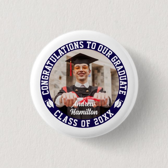 Herzlichen Glückwunsch an unser Graduate Abschluss Button (Vorderseite)