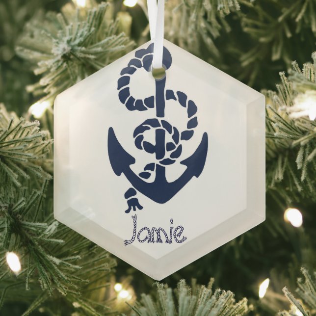 Herzlichen Glückwunsch! Anker der Nautischen Marin Ornament Aus Glas (Insitu)