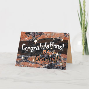 Herzlichen Glückwunsch B. Arch. Orange und Schwarz Karte