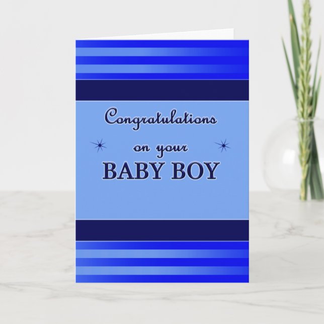 Herzlichen Glückwunsch Baby Boy Card Karte (Vorderseite)
