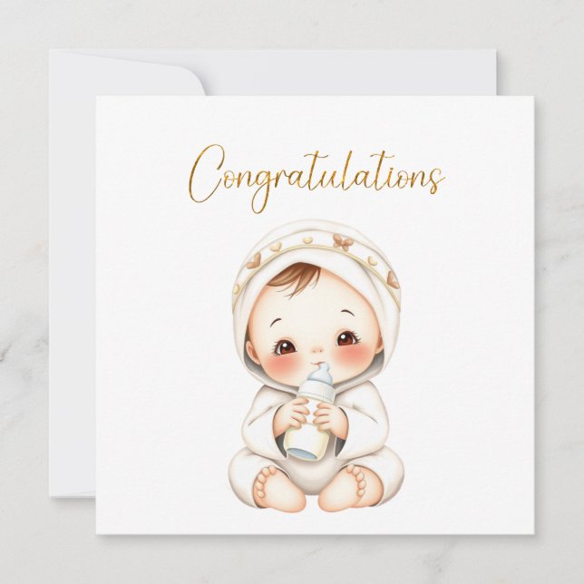 Herzlichen Glückwunsch Baby Card Karte (Vorderseite)
