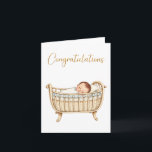 Herzlichen Glückwunsch Baby Card Karte<br><div class="desc">Feiern Sie die Ankunft eines wertvollen neuen Babys mit unserer eleganten "Gratulationen"-Karte, mit der Sie herzliche Freude und herzliche Wünsche vermitteln können. Mit seinem charmanten Design und hochwertigen Materialien ist diese Karte ideal, um Ihre Begeisterung mit neuen Eltern zu teilen. Das leere Interieur ermöglicht eine persönliche Touch und macht sie...</div>