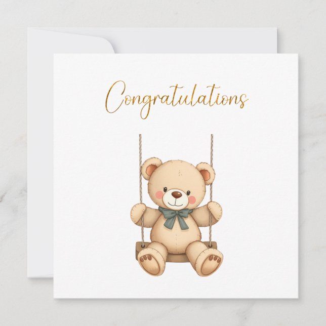 Herzlichen Glückwunsch Baby Card Karte (Vorderseite)