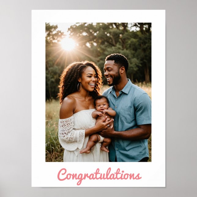 Herzlichen Glückwunsch Baby Poster schlürfen und s (Vorne)