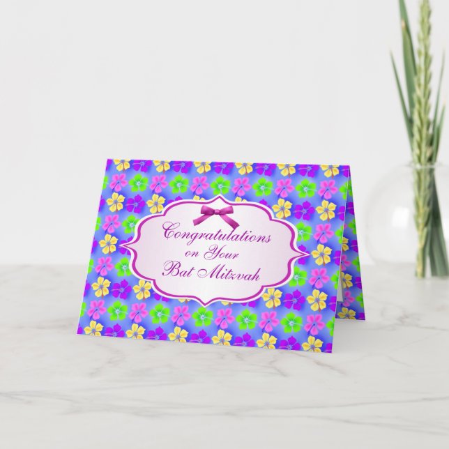 Herzlichen Glückwunsch, Bat Mitzvah Card Karte (Vorderseite)
