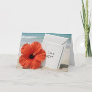 Herzlichen Glückwunsch Beach Hochzeit mit Hibiskus Karte
