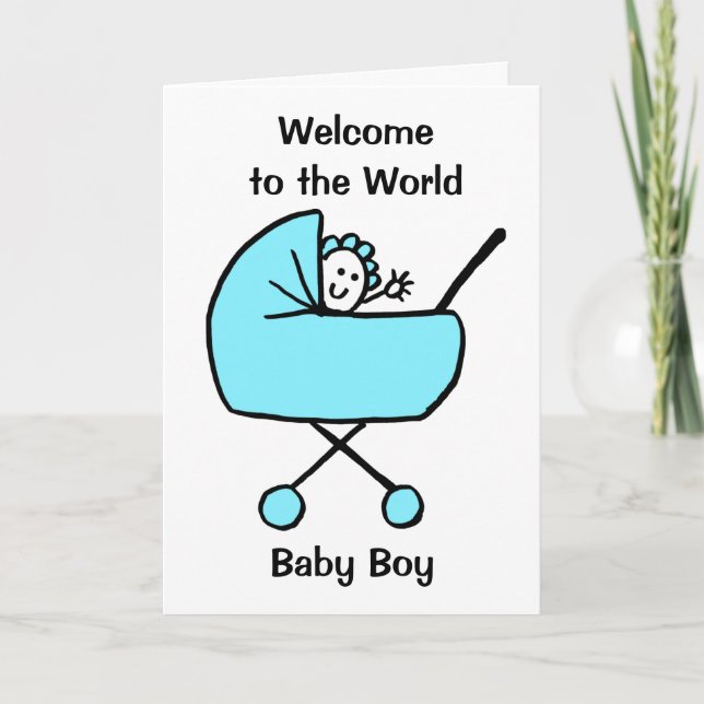 Herzlichen Glückwunsch Birth Baby Blue Karte (Vorderseite)
