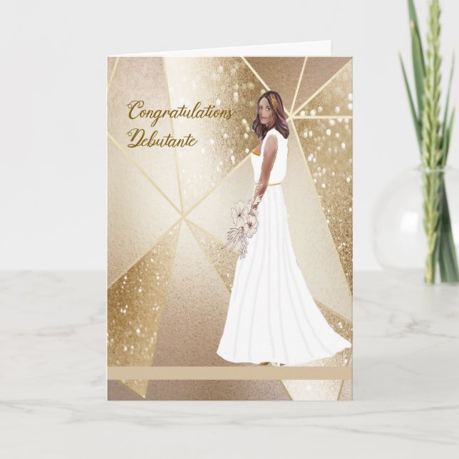 Herzlichen Glückwunsch Black Debutante Karte (Vorderseite)