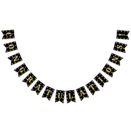 Herzlichen Glückwunsch Black Gold Decor Moderner A Wimpelkette