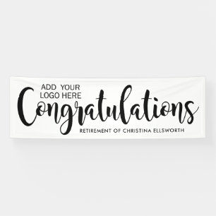 Herzlichen Glückwunsch Black Script Company Retire Banner