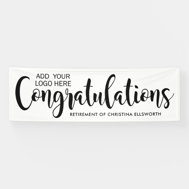 Herzlichen Glückwunsch Black Script Company Retire Banner (Horizontal)