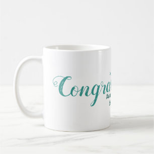 Herzlichen Glückwunsch blau grünes Hochzeitspaar N Kaffeetasse