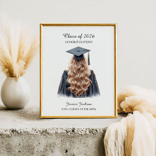 Herzlichen Glückwunsch Blonde Absolventin Abschlus Poster