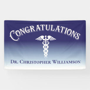 Herzlichen Glückwunsch Blue Medical Doktor Graduat Banner