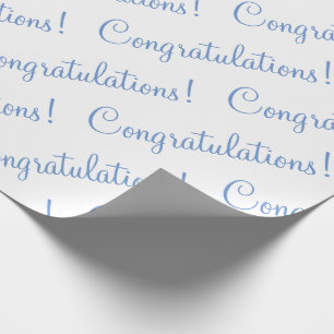 Herzlichen Glückwunsch Blue Script Wedding Baby Sh Geschenkpapier