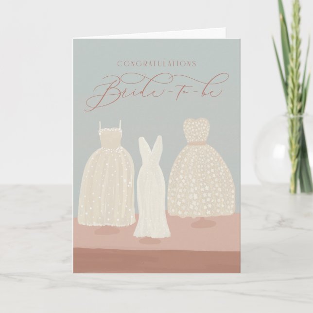 Herzlichen Glückwunsch Bridge Wedding Dress Grußka Karte (Vorderseite)