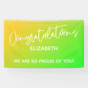 Herzlichen Glückwunsch Bright Yellow & Green Ombre Banner