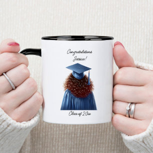 Herzlichen Glückwunsch Brünette weibliche Abitur i Zweifarbige Tasse