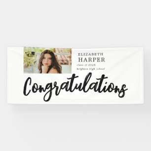 Herzlichen Glückwunsch Brush Script Foto Abitur Banner