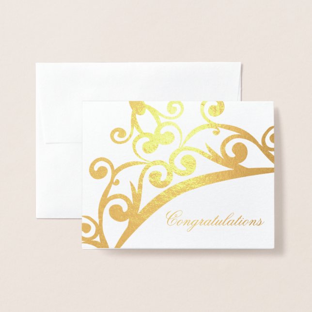 Herzlichen Glückwunsch Card Pageant Crown Folienkarte (Vorderseite mit Umschlag)