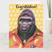 Herzlichen Glückwunsch Card Vain Gorilla Design.