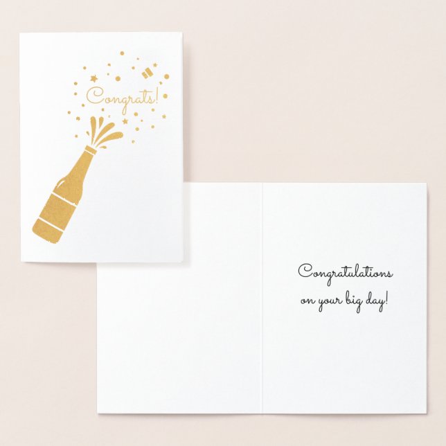 Herzlichen Glückwunsch Champagne Flasche Pop Gold  Folienkarte (Anzeige)