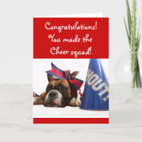 Herzlichen Glückwunsch Cheerleader Boxer Grußkarte