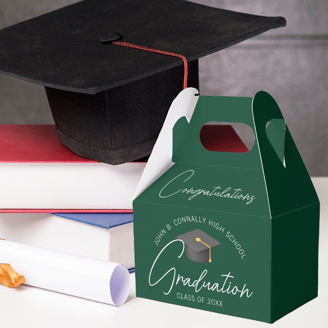 Herzlichen Glückwunsch Chic Dark Green Graduation  Geschenkschachtel (Von Creator hochgeladen)