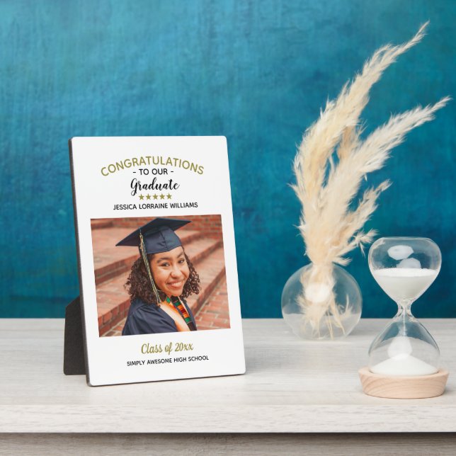 Herzlichen Glückwunsch Custom Foto Graduate Abschl Fotoplatte (Seite)