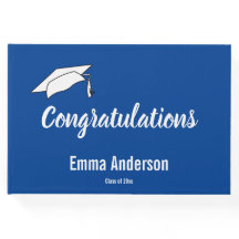 Herzlichen Glückwunsch Deep Blue und White Abschlu