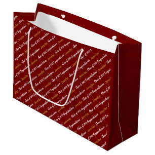 Herzlichen Glückwunsch Deep Red White Gold Klasse  Große Geschenktüte