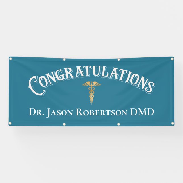 Herzlichen Glückwunsch Dentin Dental Blue Modern S Banner (Horizontal)