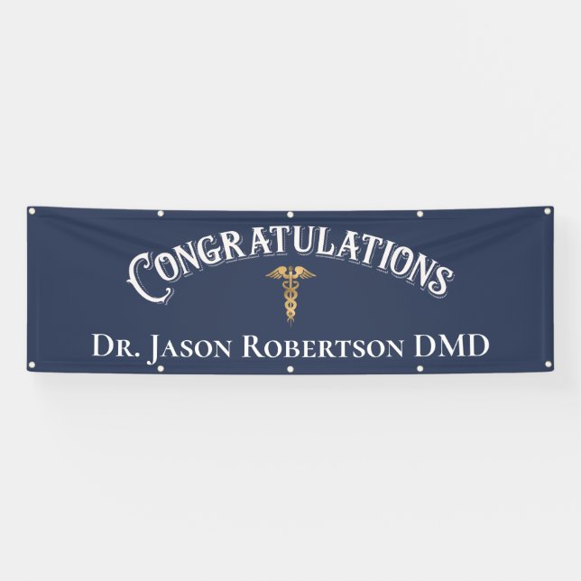 Herzlichen Glückwunsch Dentist Dental Modern Blue  Banner (Horizontal)