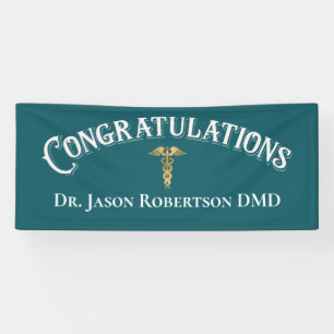 Herzlichen Glückwunsch Dentist Dental Modern Blue  Banner