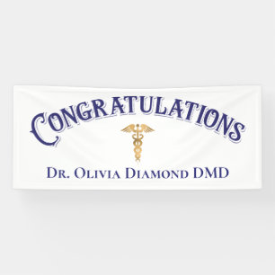 Herzlichen Glückwunsch Dentist Dental Modern Blue Banner