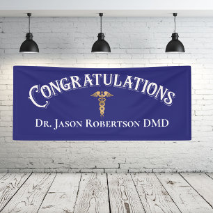 Herzlichen Glückwunsch Dentist Dental Modern Blue  Banner