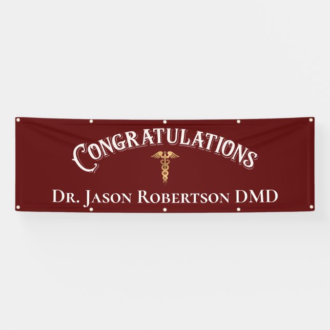 Herzlichen Glückwunsch Dentist Dental Modern Red G Banner (Horizontal)